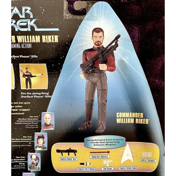 Star Trek Warp Factor Series 1 Action Figure Riker - Picture 7 of 8